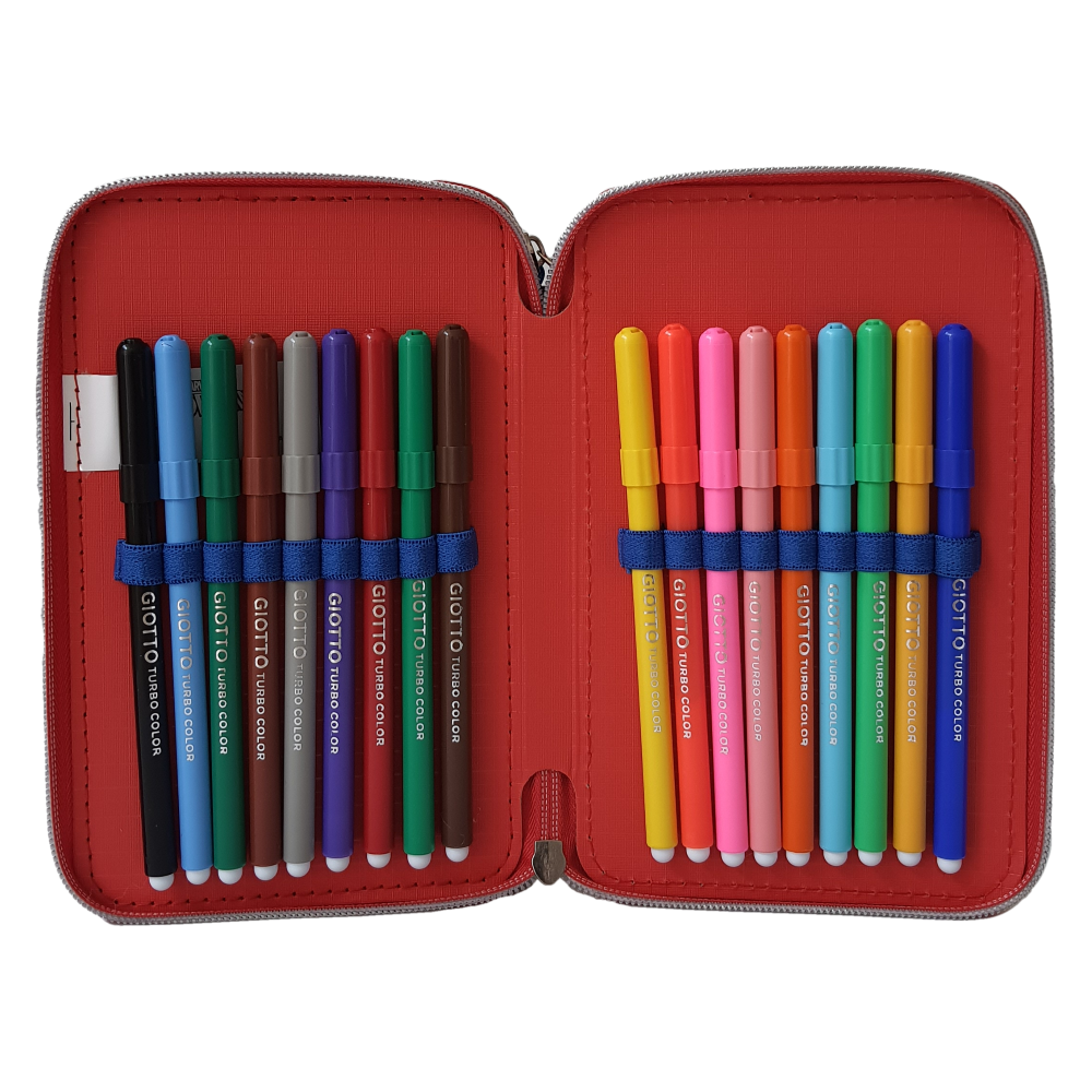 Astuccio Scuola 3d Avengers MARVEL Multiscomparto 3 Zip Portacolori Pennarelli Giotto - Av0832