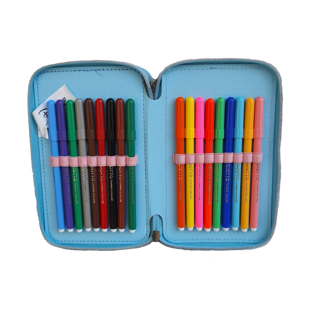 Astuccio Scuola 3d Frozen DISNEY Elsa Anna Multiscomparto 3 Zip Pastelli Fila Pennarelli Giotto - Fr0632
