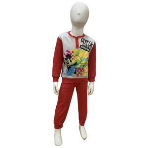 Pigiama Lungo Mickey Mouse DISNEY Topolino T-Shirt Pantalone 100% Cotone Interlock 3/6 Anni - 0927/r