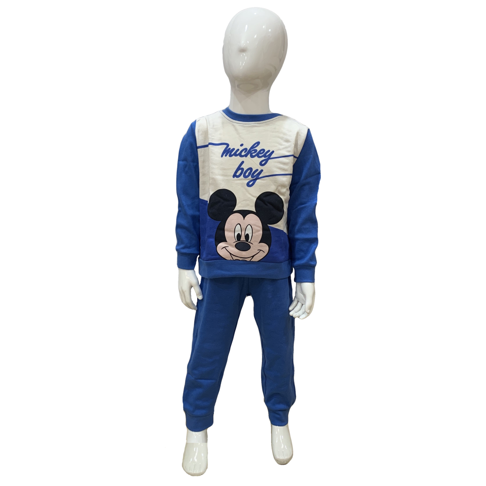 Pigiama Lungo Mickey Mouse DISNEY Topolino T-Shirt Pantalone 100% Cotone Interlock 12/30 Mesi - 0962/c
