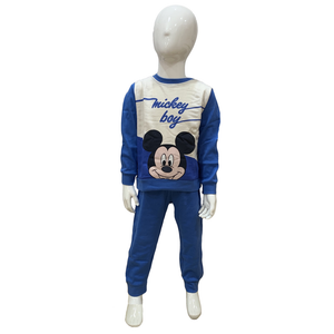 Pigiama Lungo Mickey Mouse DISNEY Topolino T-Shirt Pantalone 100% Cotone Interlock 12/30 Mesi - 0962/c
