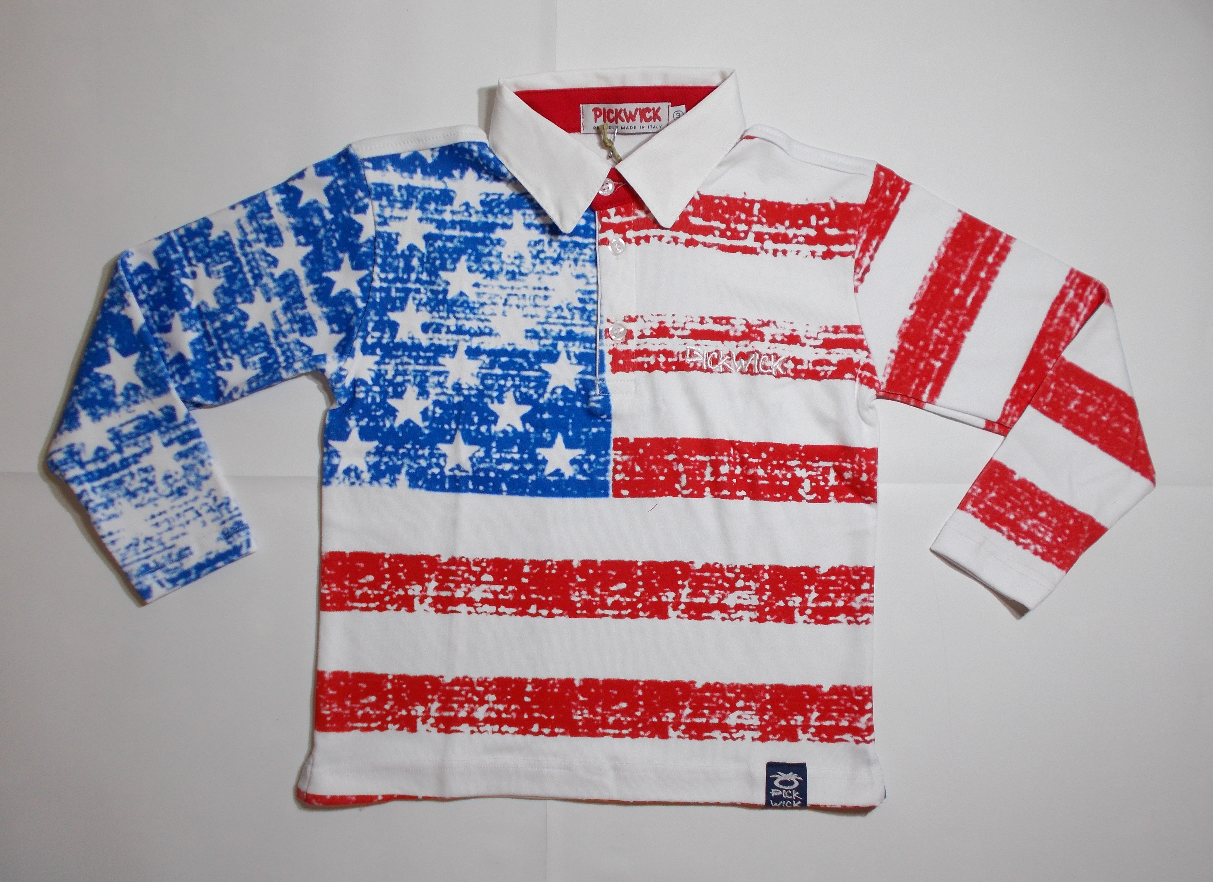 Camicia Pickwick Bambino Bandiera Americana Taglia 2/7 Anni - 152044p