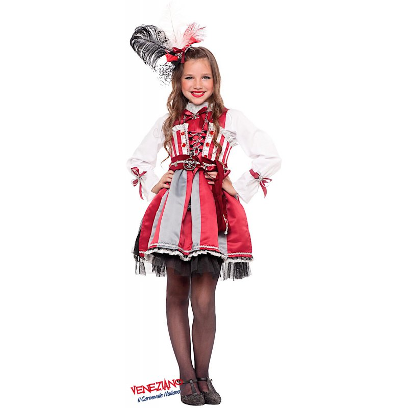 Costume Vestito Abito Travestimento Carnevale Bambina Angelica la Bucaniera Anni 7/10 - 56861