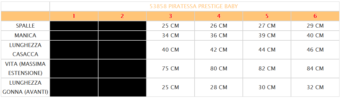 Costume Vestito Abito Travestimento Carnevale Bambina Piratessa Prestige Baby Anni 3/6 - 53858