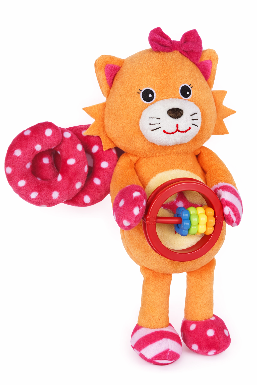 Peluche Leone Activity Femminuccia con Giochi per Carrozzina Cm.27 Venturelli - 785104