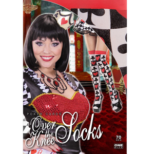 Calze Collant Parigine Carte Poker per Abito Travestimento Vestito Carnevale