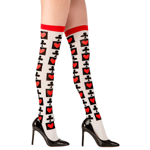 Calze Collant Parigine Carte Poker per Abito Travestimento Vestito Carnevale