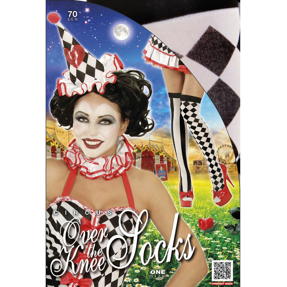 Vestito Carnevale + Accessori Arlecchina Abito Copricapo Scettro Calze 14/16 Anni Travestimento - 1902+1914k+30005