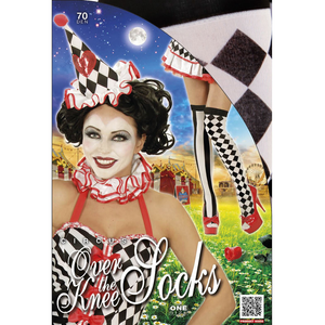 Vestito Carnevale + Accessori Arlecchina Abito Copricapo Scettro Calze 8/10 Anni Travestimento - 1902+1914k+30005