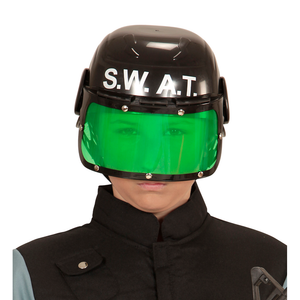 Vestito Carnevale + Accessori Agente Swat Costume Giubotto Antiproiettile Fucile Elmo Manette 14/16 Anni Travestimento - 5534+28225+7084m+2413d