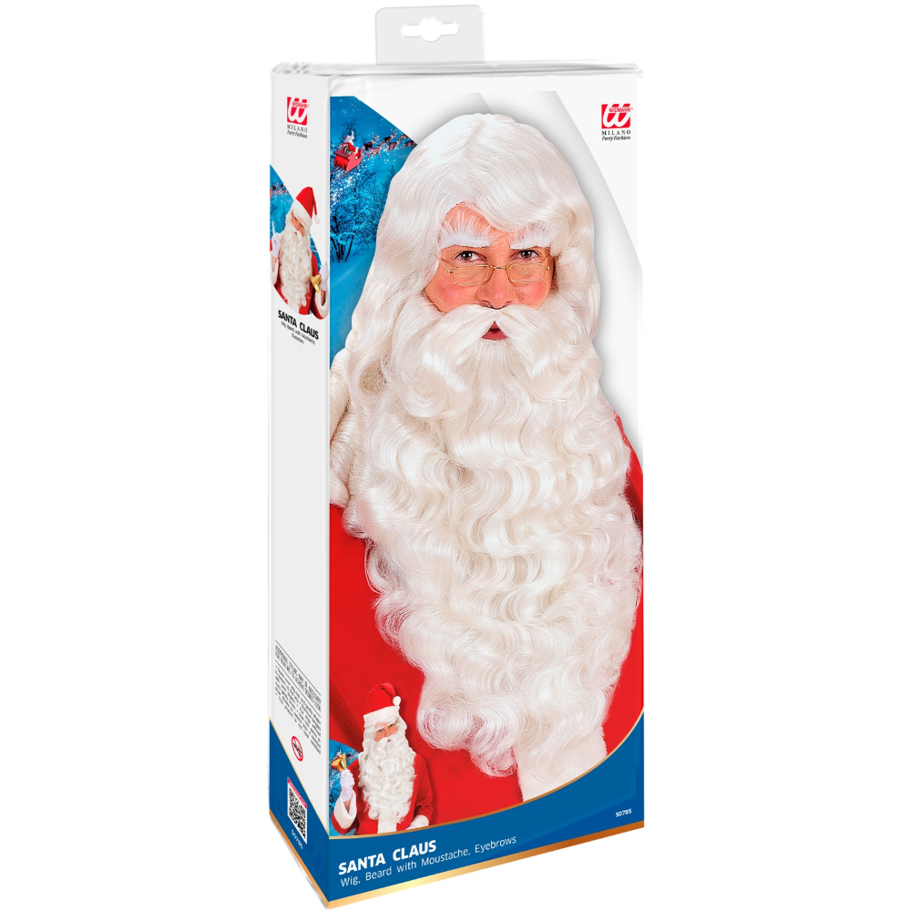 Parrucca Babbo Natale - Barba, Baffi e Sopracciglia - Articolo Travestimento Natalizio