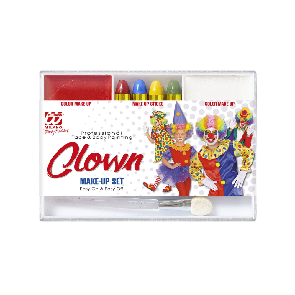 Set Trucco Clown Accessori Abito Vestito Carnevale Halloween Bambino - 02404