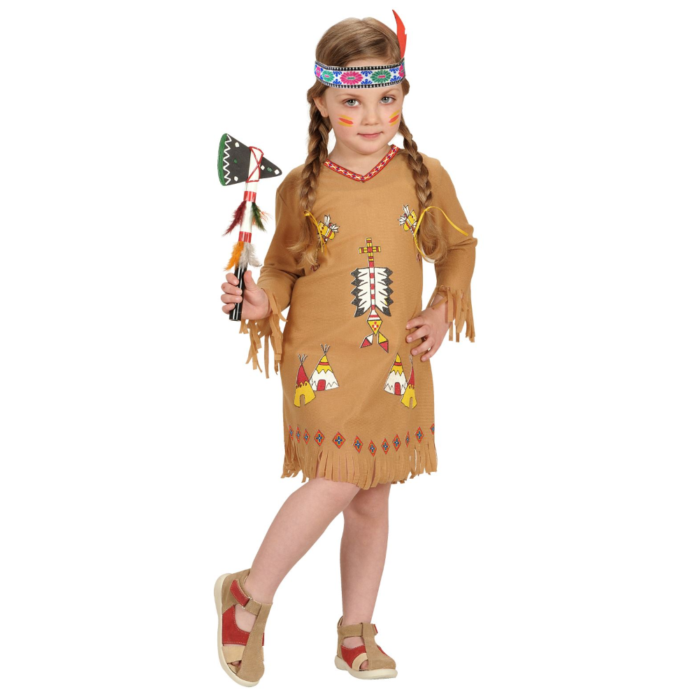 Vestito Carnevale + Accessori Indiana Costume Ascia Travestimento (1/2 Anni)