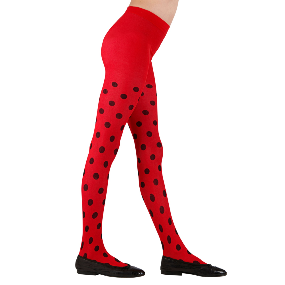Calze Collant Coccinella Pois 40 Denari Accessori Abito Travestimento Vestito Carnevale - 0124/c