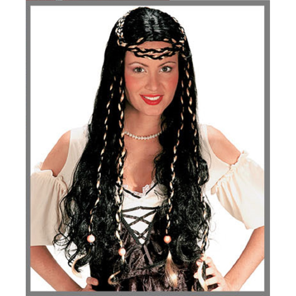 Parrucca Monnalisa con Trecce Accessori per Abito Vestito Travestimento Carnevale - 6143mnera