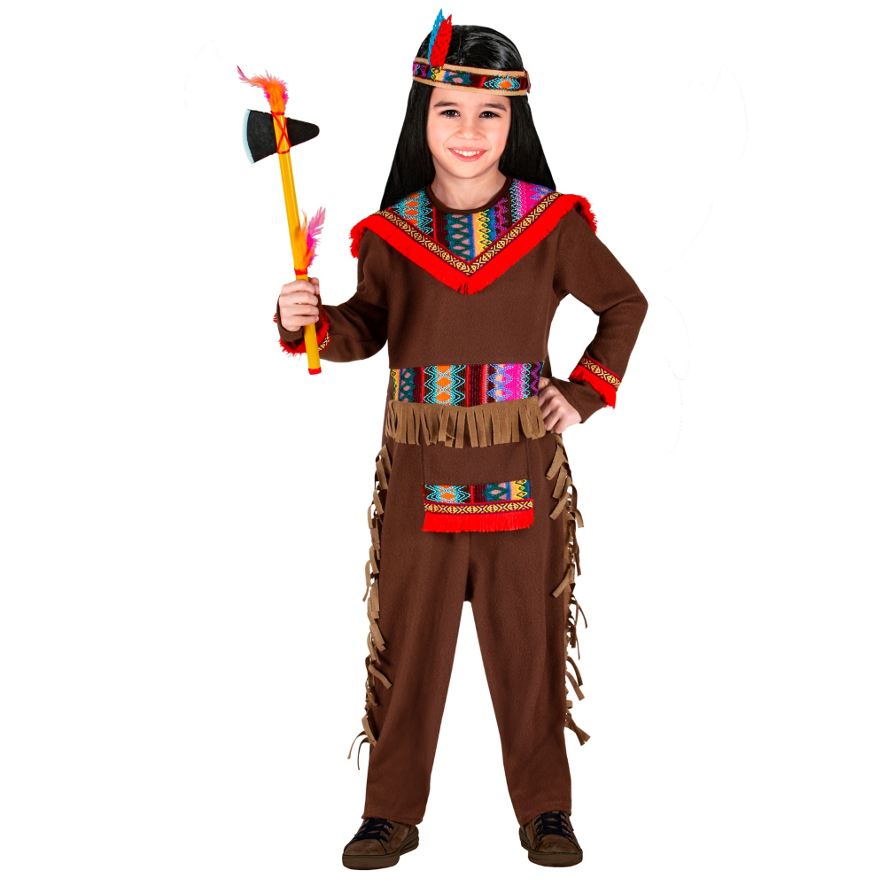Vestito Carnevale + Accessori Indiano Costume Fascia per Testa con Piume Arco 4/5 Anni Travestimento - 0158+2793b