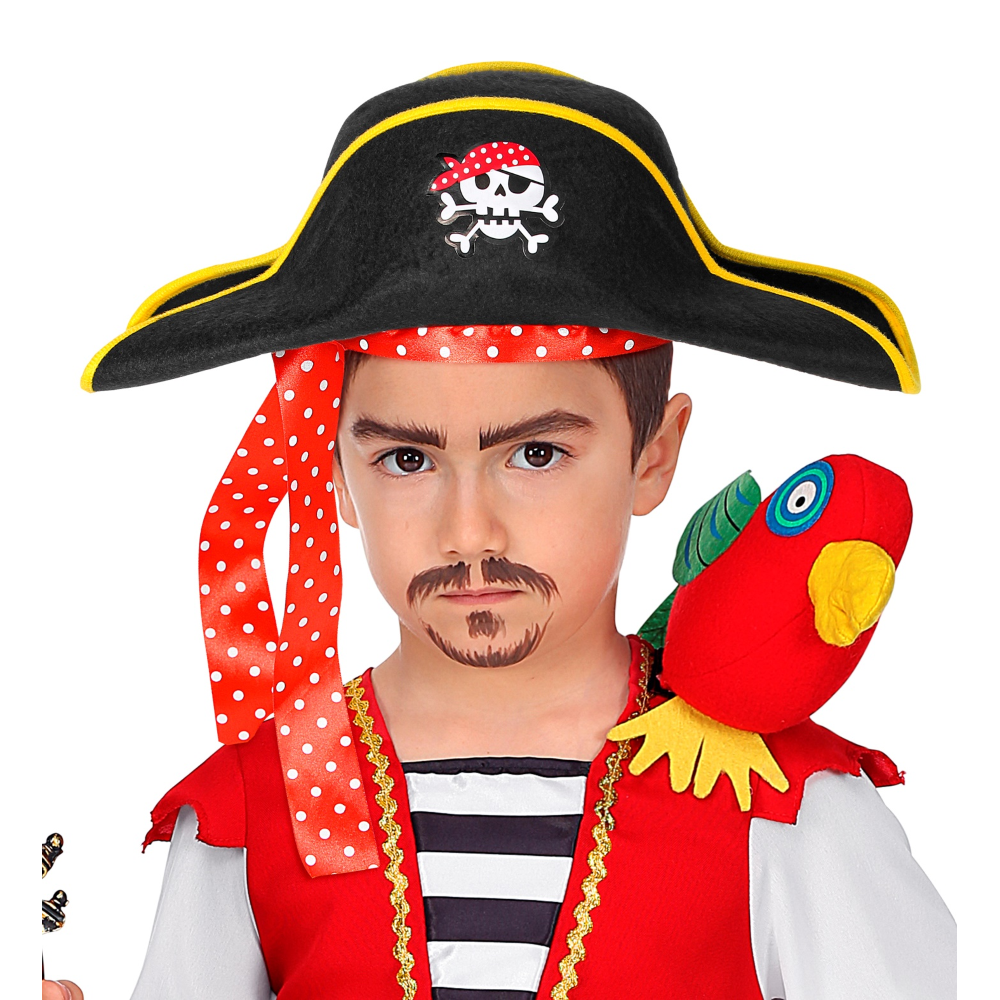 Vestito Carnevale + Accessori Pirata Costume Sciabola Scudo Cappello Travestimento (2/3 Anni)