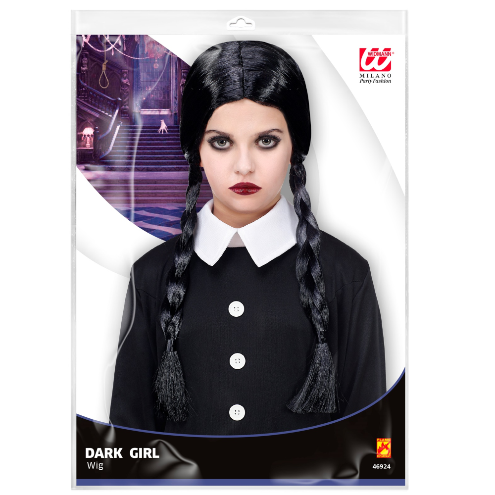 Parrucca Dark Girl Accessori per Abito Vestito Travestimento Carnevale - 46924