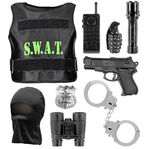 Set Travestimento Swat Accessori Vestito Travestimento Carnevale Bambino - 00323