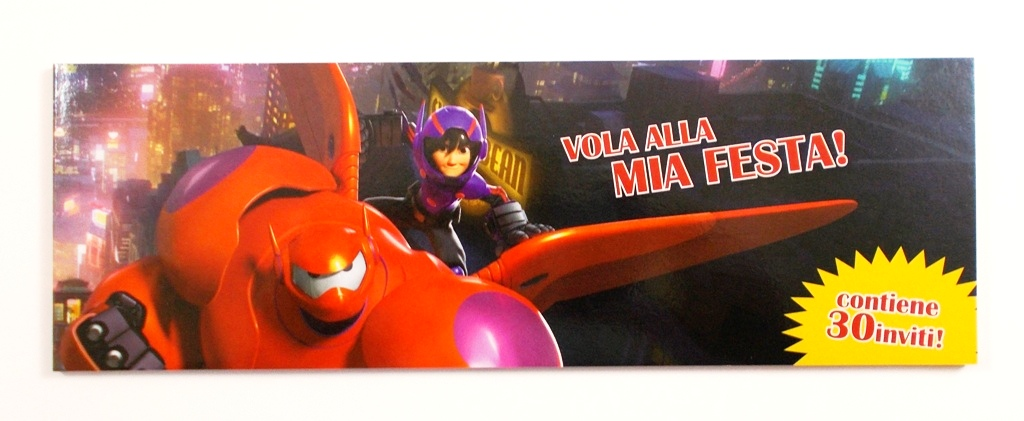 Inviti Festa Biglietti Big Hero DISNEY da Pz. 30 Cm. 24x8x0,50 154585/1