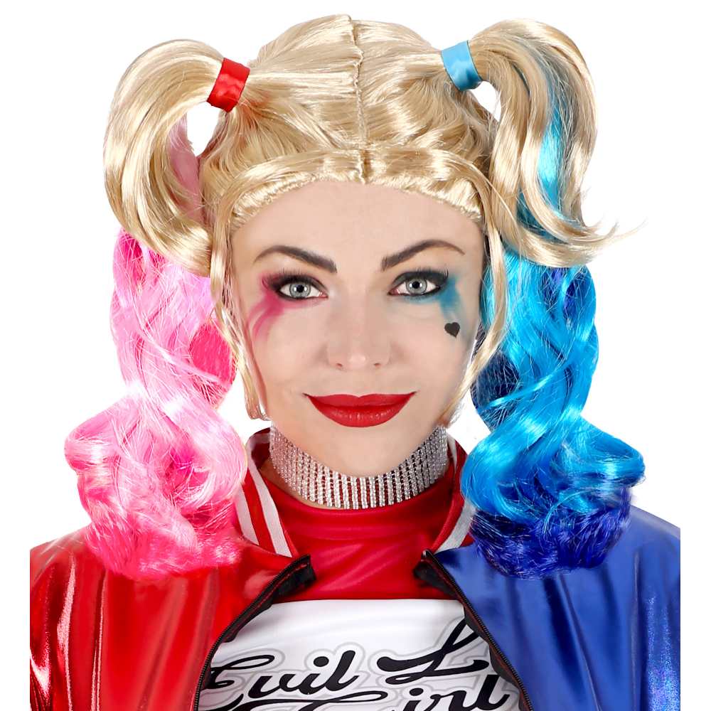 Parrucca Harley Quinn Accessori per Abito Vestito Travestimento Carnevale - 46962