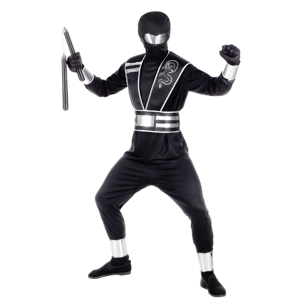 Vestito Carnevale + Accessori Mirror Ninja Costume Spada Sai 5/7 Anni Travestimento - 0011+8711s