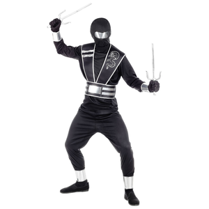 Vestito Carnevale + Accessori Mirror Ninja Costume Spada Sai 5/7 Anni Travestimento - 0011+8711s