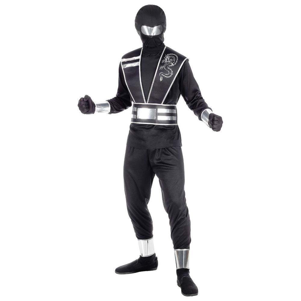 Vestito Carnevale + Accessori Mirror Ninja Costume Set Armi 5/7 Anni Travestimento - 0011+01205