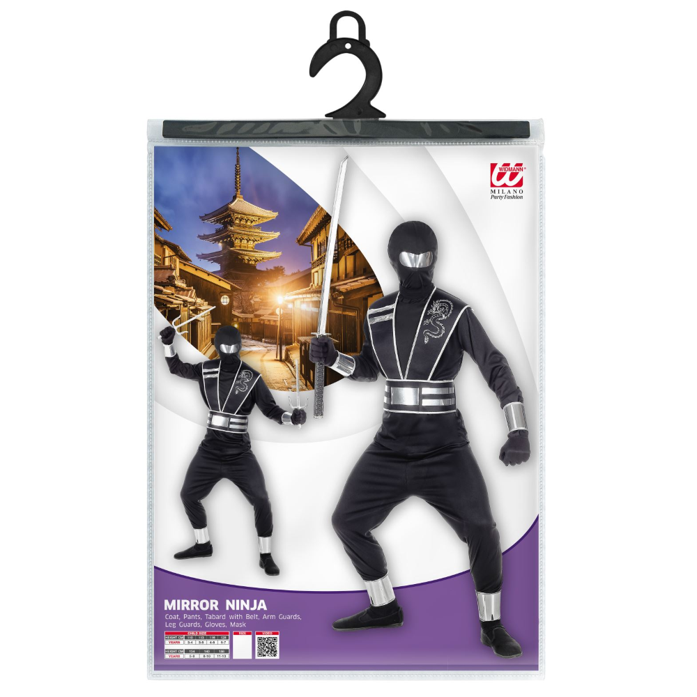 Vestito Carnevale + Accessori Mirror Ninja Costume Spada Sai 5/7 Anni Travestimento - 0011+8711s