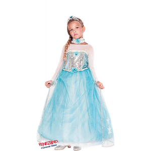 Vestito Carnevale Principessa Delle Nevi Costume Travestimento Bambina - 53912