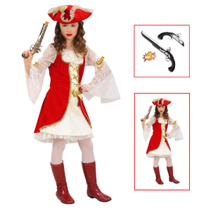 Vestito Carnevale + Accessori Capitano Pirata Vestito Cappello Pistola 11/13 Anni Travestimento - 5879+04859