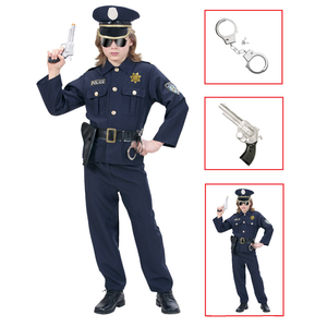 Vestito Carnevale + Accessori Poliziotto Costume Manette Pistola 5/7 Anni Travestimento - 7316+2413d+2775p