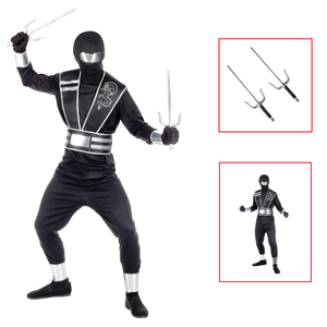 Vestito Carnevale + Accessori Mirror Ninja Costume Spada Sai 5/7 Anni Travestimento - 0011+8711s