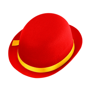 Bombetta Rossa Clown Cappello in Feltro Accessri Abito Vestito Carnevale Bambino - 32631