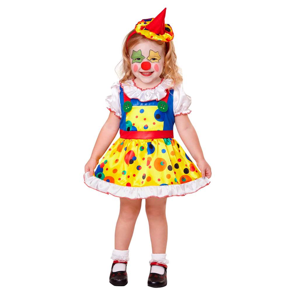 Costume Vestito Abito Travestimento Carnevale Bambina Clown Girl