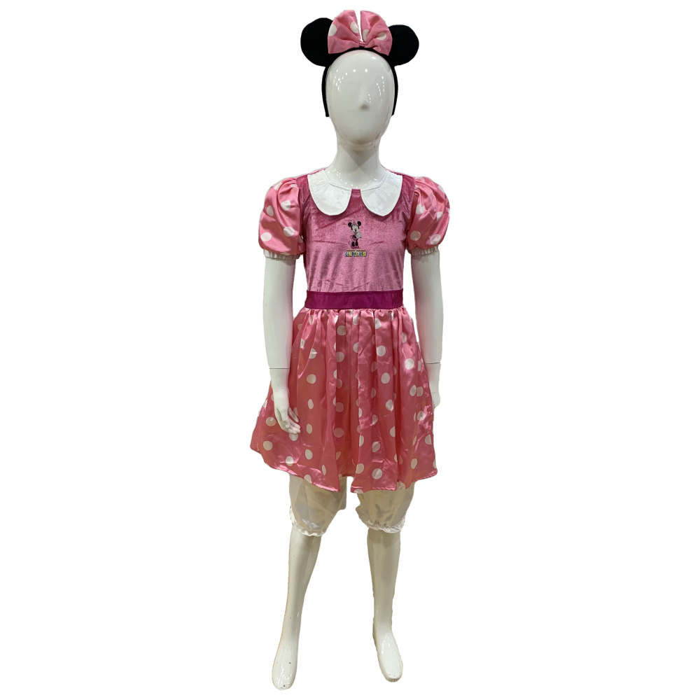 Costume Vestito Abito Travestimento Carnevale Bambina Minnie DISNEY Vestito Cerchietto 7/10 Anni - 3822