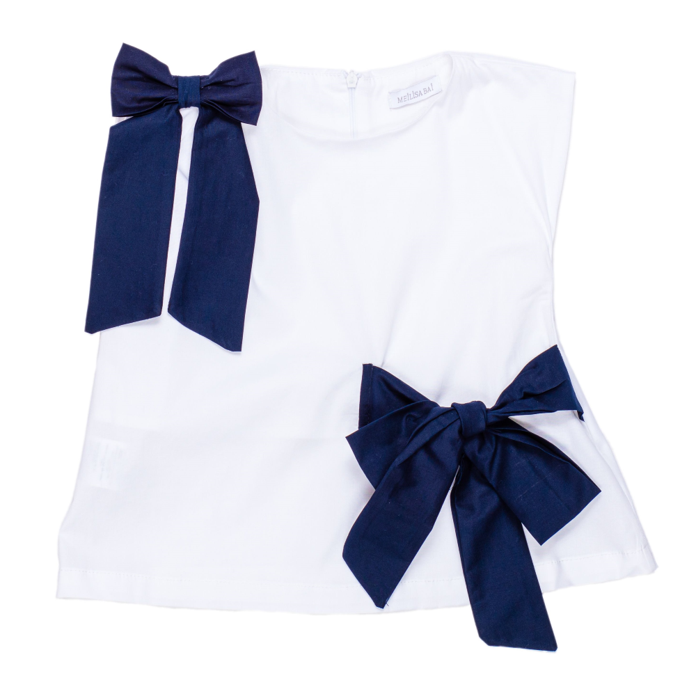Canotta Maglietta Meilisa Bai con Fiocchi Bambina Baby Taglie 3/7 Anni - Fl3570