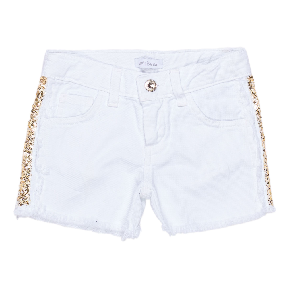 Short Meilisa Bai Pantalone Corto in Jeans con Paillettes Bambina Ragazza Taglie 8/16 Anni - Fl3711