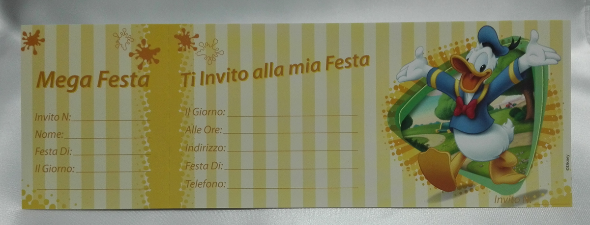 Inviti Festa Biglietti Paperino DISNEY Braccia Aperte 15 Pz - 420236