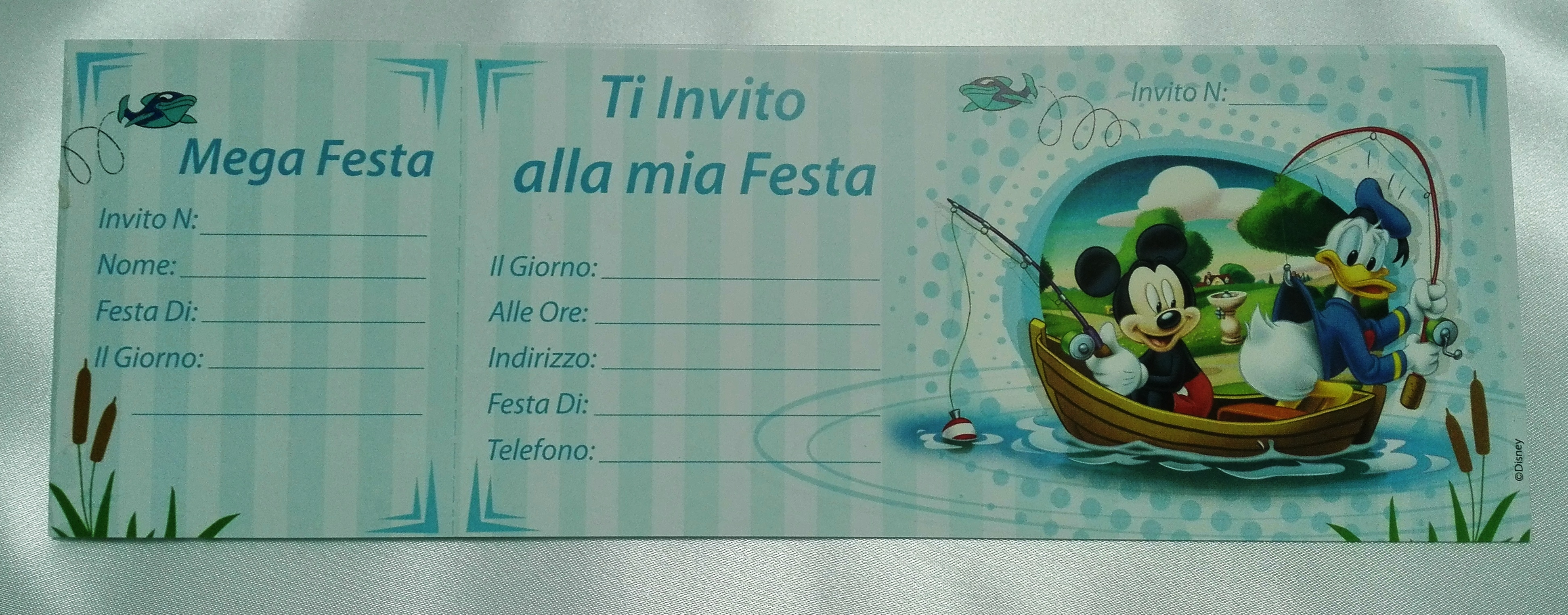 Inviti Festa Biglietti Topolino e Paperino DISNEY Barca 15 Pz - 420236