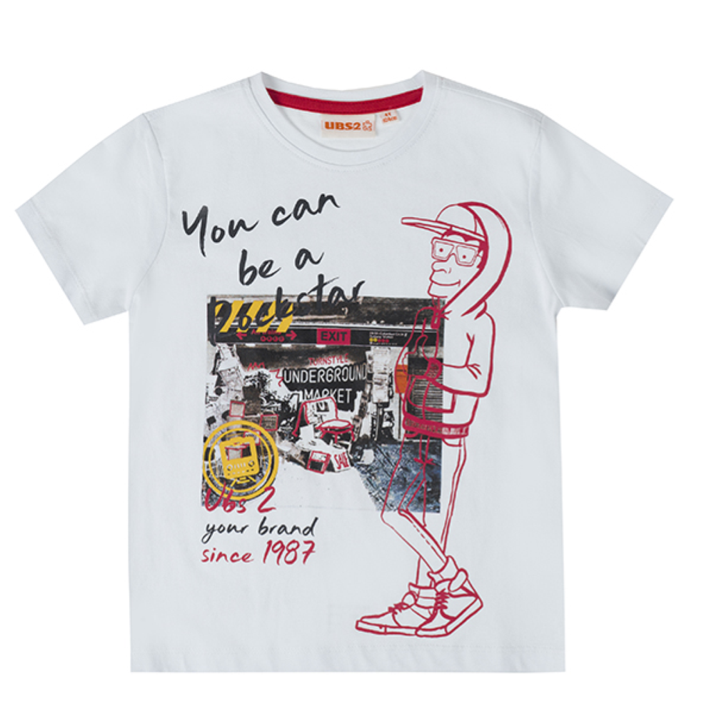 T-Shirt M.c. Bambino Ubs2 Taglie 4/12 Anni 100% Co - E219364