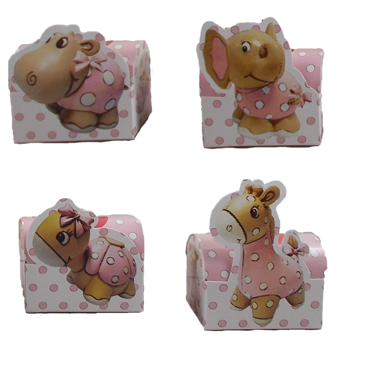 Bomboniere Astuccio Scatoline Rosa Portaconfetti Animali Cm. 7x10x4 /2 - Q013511
