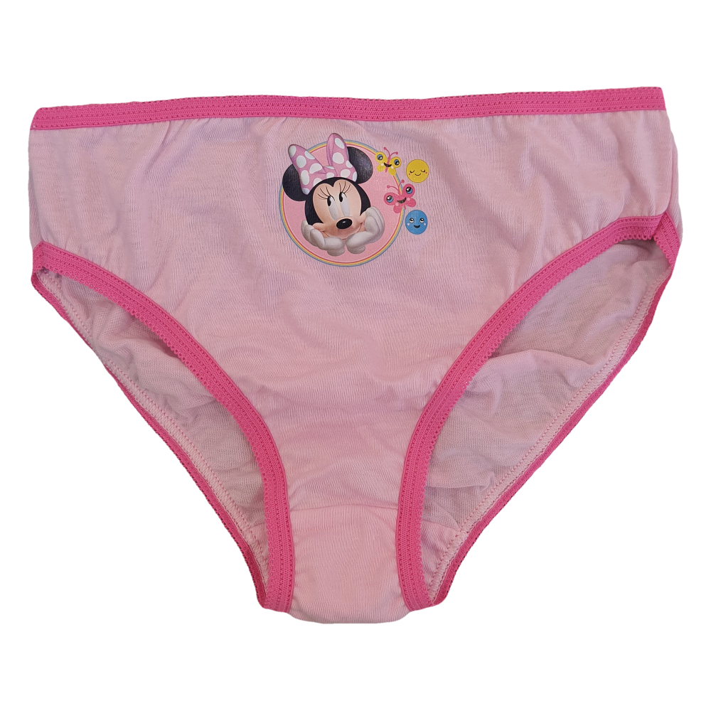 Set 3 Mutandine Minnie Mouse DISNEY Slip 100% Cotone 3/8 Anni Bambina - Min1497