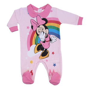 Tutina Lunga con Piedini Minnie Mouse DISNEY 100% Cotone 0/6 Mesi - Min1610/5