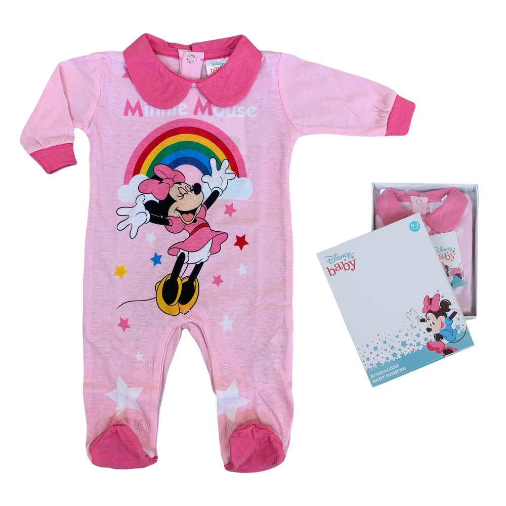 Tutina Lunga con Piedini Minnie Mouse DISNEY 100% Cotone 0/6 Mesi - Min1610/6