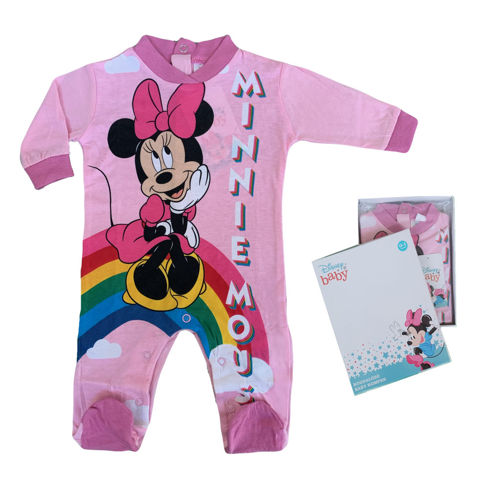 Tutina Lunga con Piedini Minnie Mouse DISNEY 100% Cotone 0/6 Mesi - Min1610/2