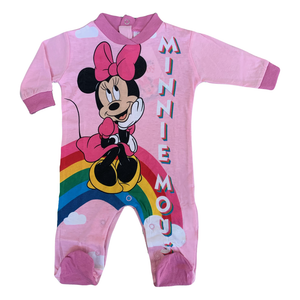 Tutina Lunga con Piedini Minnie Mouse DISNEY 100% Cotone 0/6 Mesi - Min1610/2