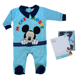 Tutina Lunga con Piedini Mickey Mouse DISNEY Topolino 100% Cotone 0/6 Mesi - Mic1609/5