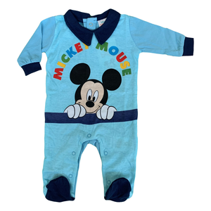 Tutina Lunga con Piedini Mickey Mouse DISNEY Topolino 100% Cotone 0/6 Mesi - Mic1609/5