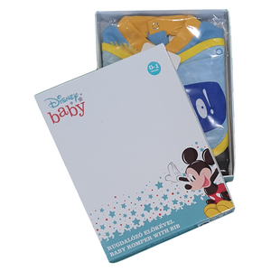 Tutina Lunga con Piedini + Bavetto Mickey Mouse DISNEY Topolino 100% Cotone 0/6 Mesi - Mic1728/2